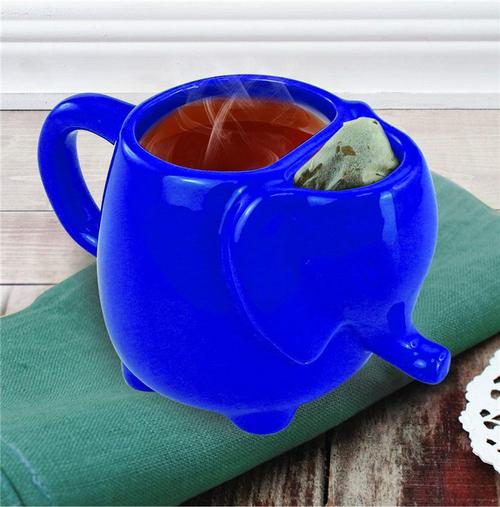 厂家直销陶瓷大象茶杯动物马克杯德化陶瓷异形茶杯创意陶瓷马克杯